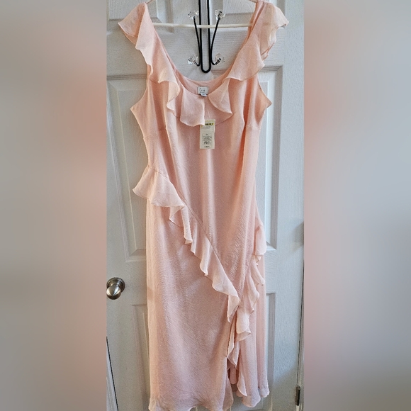 a new day Asymmetrical Pink Ruffle Dress - Picture 1 of 4